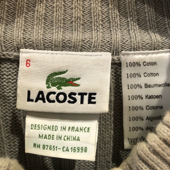 Lacoste classic zip cardigan with alligator logo - Picture 4 of 6